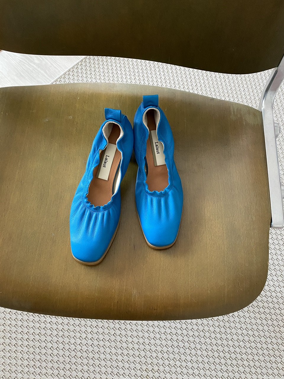 la-shirring heel-aqua blue